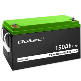 Qoltec Akumulator żelowy GEL | 12V | 150Ah | 41.8kg | Bezobsługowy | Professional | LongLife | PV, UPS, kamper, łódź