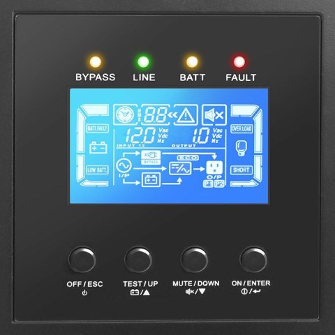 Qoltec Zasilacz awaryjny UPS 3-fazowy z kartą SNMP| 20kVA | 20kW | LCD | EPO | USB | Power factor 1.0