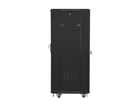 Szafa rack Lanberg FF01-6627-12B (27U; 19''; 1390mm / 600mm / 600 mm; stojąca; Szklane; 800 kg; kolor czarny)