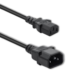 Qoltec Kabel przedłużający zasilający IEC C13/C14 | 3x1.00mm² | 3m