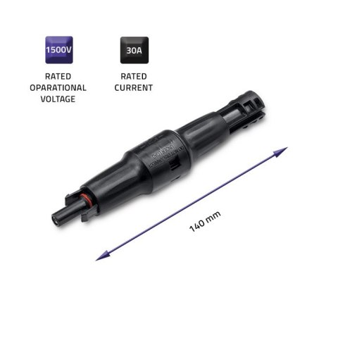 Qoltec Konektor solarny z bezpiecznikiem | złącze MC4 | 1500V | 30A
