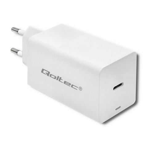 Qoltec Ładowarka GaN FAST 65W | 5-20V | 3-3.25A | USB typ C PD | Laptop | Smartfon