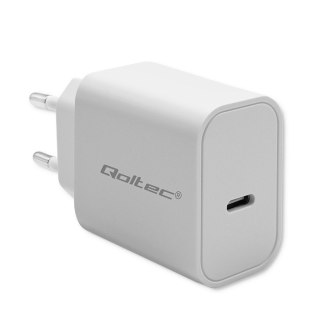 Qoltec Ładowarka Super Quick PD | USB-C | 20W | 5-12V | 1.67-3A | Biała