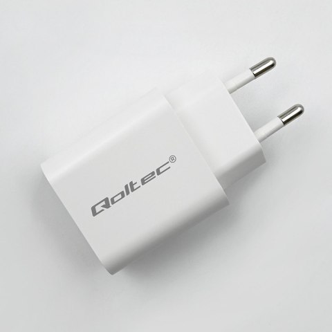 Qoltec Ładowarka Super Quick PD | USB-C | 20W | 5-12V | 1.67-3A | Biała