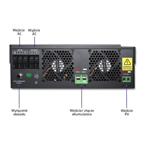 Qoltec Hybrydowy inwerter solarny Off-Grid 10kVA | 5.5kW | 100A | 48V | MPPT | Sinus