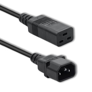 Qoltec Kabel przedłużający zasilający IEC C14/C19 | 3x1.5mm² | 2m