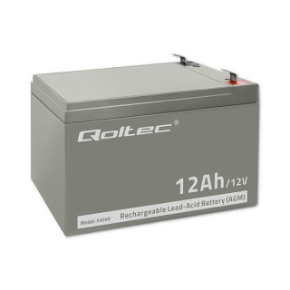 Qoltec Akumulator AGM | 12V | 12Ah | Bezobsługowy | Wydajny | LongLife | do UPS, security