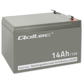 Qoltec Akumulator AGM | 12V | 14Ah | Bezobsługowy | Wydajny | LongLife | do UPS, security