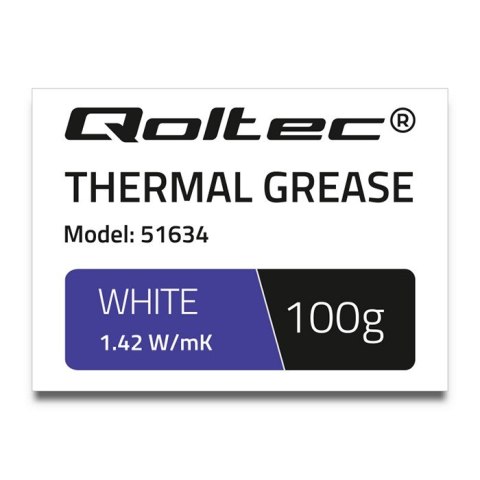 Qoltec Pasta termoprzewodząca 1.42 W/m-K | 100g | Biała