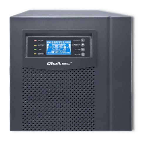 Qoltec Zasilacz awaryjny UPS On-line | Pure Sine Wave | 10kVA | 8kW | LCD | USB