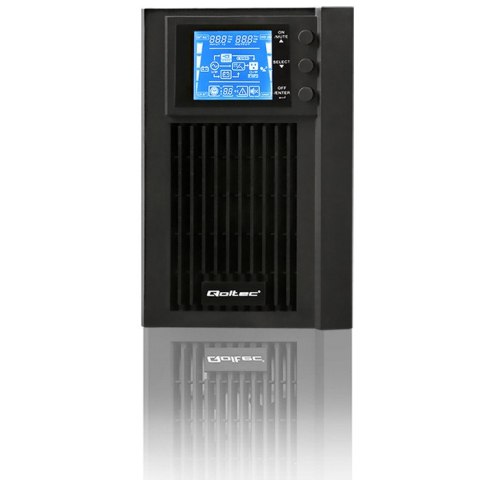 Qoltec Zasilacz awaryjny UPS On-line | Pure Sine Wave | 1kVA | 800W | LCD | USB