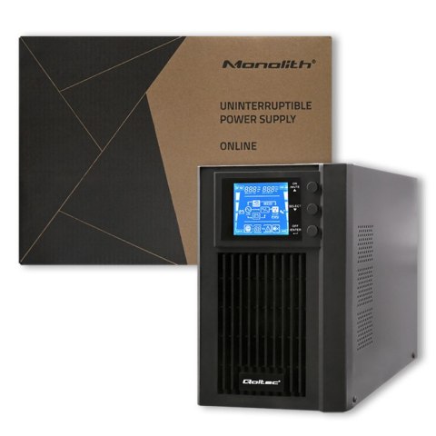 Qoltec Zasilacz awaryjny UPS On-line | Pure Sine Wave | 1kVA | 800W | LCD | USB