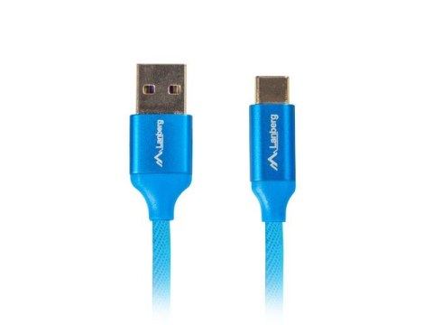 Kabel Lanberg Premium CA-USBO-21CU-0005-BL (USB 2.0 typu A - USB typu C ; 0,50m; kolor niebieski)