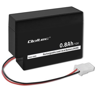 Qoltec Akumulator AGM | 12V | 0.8Ah | Bezobsługowy | Wydajny | LongLife | do zabawek, pojazdów