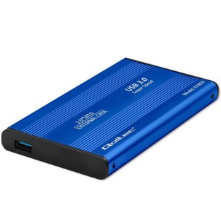 Qoltec Aluminiowa Obudowa | kieszeń do dysków HDD SSD 2.5" SATA3 | USB 3.0 | Niebieski