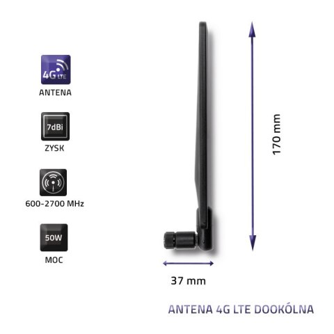 Qoltec Antena 4G LTE dookólna | 7dBi | Wewnętrzna