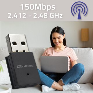 Qoltec Bezprzewodowy mini adapter WiFi Standard N | BT 4.0 USB