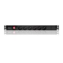 Qoltec Listwa zasilająca PDU do RACK 19'' | 1U | 16A | 6xFRENCH | 2m