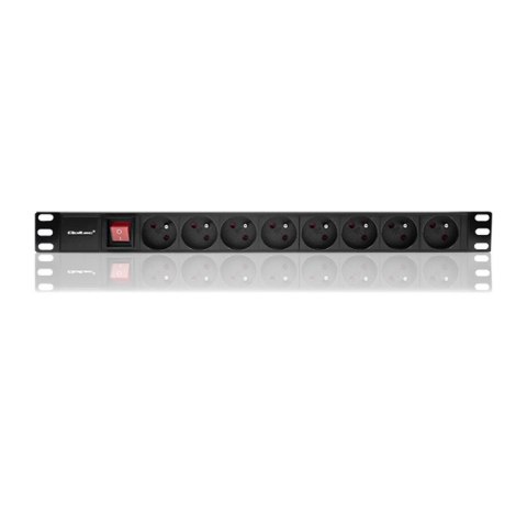 Qoltec Listwa zasilająca PDU do RACK 19'' | 1U | 16A | 8xFRENCH | 2m