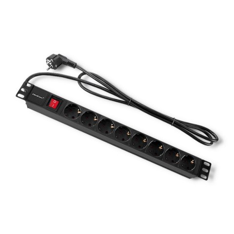 Qoltec Listwa zasilająca PDU do RACK 19'' | 1U | 16A | 8xSCHUKO | 2m