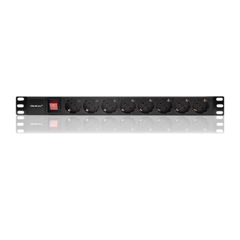 Qoltec Listwa zasilająca PDU do RACK 19'' | 1U | 16A | 8xSCHUKO | 2m