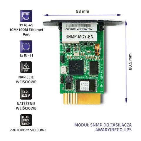 Qoltec Moduł SNMP do zasilacza awaryjnego UPS