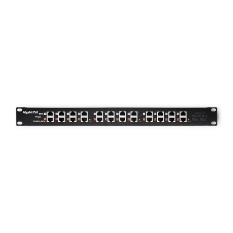 Qoltec Patch panel RACK | 12 portów | PoE | Czarny