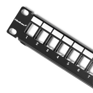 Qoltec Patch panel RACK | 24 porty | UTP blank | Czarny