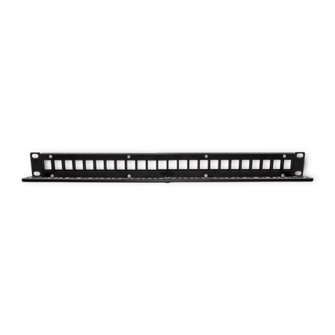 Qoltec Patch panel RACK | 24 porty | UTP blank | Czarny