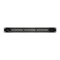 Qoltec Patch panel RACK| 48V | 24 porty | Passive PoE Injector | Czarny