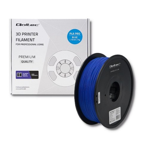 Qoltec Profesjonalny filament do druku 3D | PLA PRO | 1.75mm | 1kg | Blue