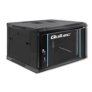 Qoltec Szafa RACK 19" | 6U | 600 x 370 x 600 | Hartowane drzwi | Wisząca | Stalowa obudowa | Zamek | Czarna