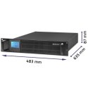 Qoltec Zasilacz awaryjny UPS RACK | 2kVA | 1600W | LCD