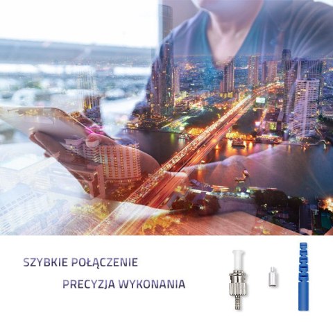 Qoltec Złącze światłowodowe ST | Singlemode | 2.0mm | Zestaw montażowy | 200szt.