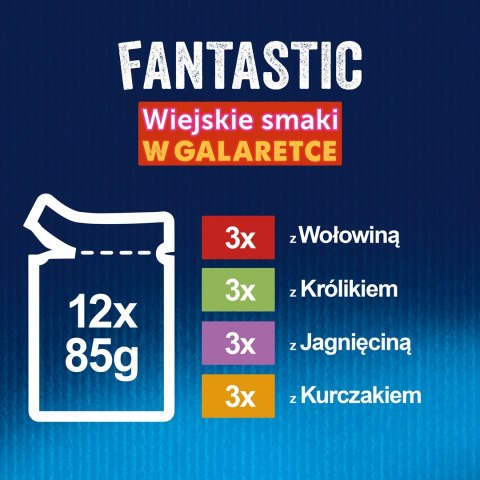 FELIX Fantastic Wiejskie smaki - mokra karma dla kota - 12x85g