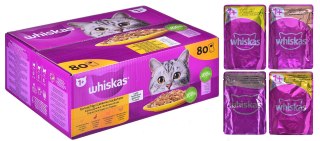 WHISKAS Drobiowa uczta w galaretce - mokra karma dla kota - 80x85 g