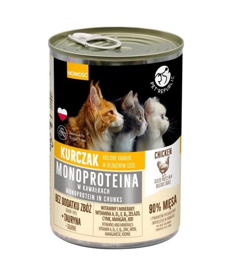 PetRepublic MONOPROTEINA dla kota kurczak sos 400 g