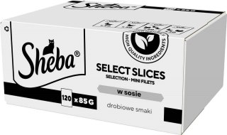 SHEBA Selection Select Slices Drobiowe smaki w sosie - Mokra karma dla kota 120x85g