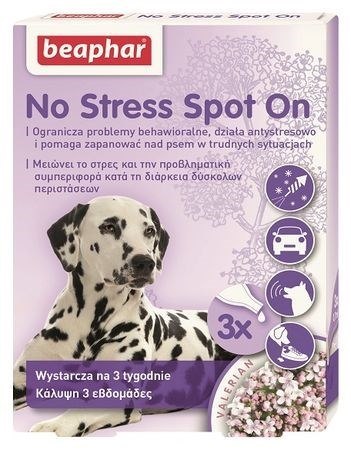 Beaphar preparat no stress spot KROPLE Uspakajające dla psa 3x0,7ml