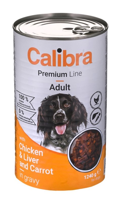 CALIBRA DOG PREMIUM CHICKEN, LIVER - mokra karma dla psa - 1240G