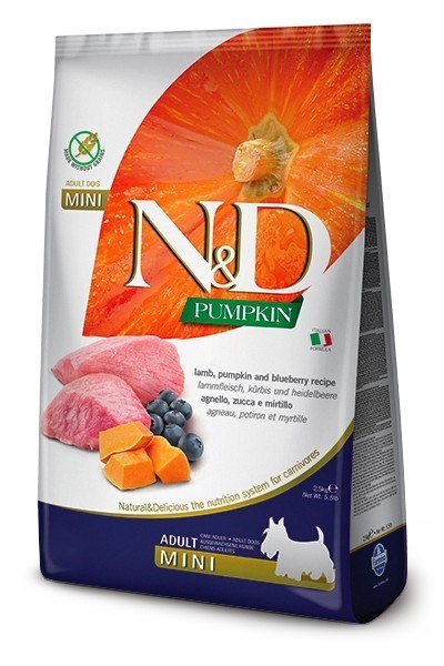 FARMINA N&D Pumpkin Lamb & Blueberry Adult Mini - sucha karma dla psa - 7 kg