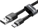KABEL USB-A -> USB-C Baseus Cafule CATKLF-AG1 50cm 3A QC 3.0 CZARNO-SZARY W NYLONOWYM OPLOCIE