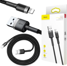 KABEL USB-A -> Lightning / iPhone Baseus Cafule CALKLF-BG1 100cm Apple 2.4A CZARNO-SZARY W OPLOCIE