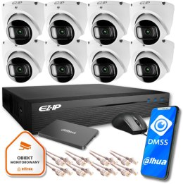 Zestaw monitoringu z łatwym montażem 8 kamer FullHD EZ-IP by Dahua