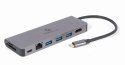 GEMBIRD MULTI ADAPTER USB TYP-C 5W1 HUB, HDMI, CZYTNIK KART, LAN, PD - 100W)