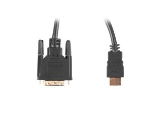 Kabel Lanberg CA-HDDV-20CU-0018-BK (HDMI M - DVI-D (24+1) M; 1,8m; kolor czarny)