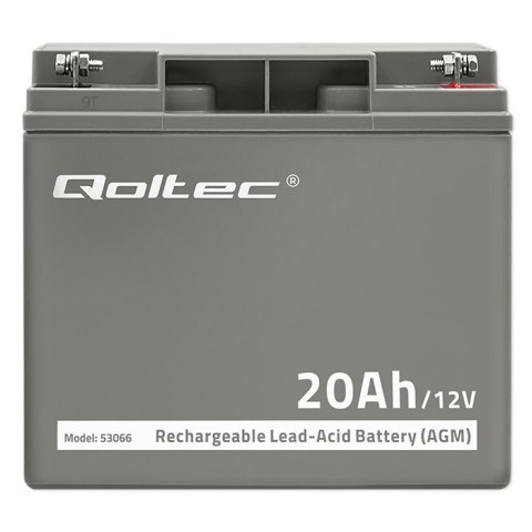 Qoltec Akumulator AGM | 12V | 20Ah | Bezobsługowy | Wydajny | LongLife | do UPS, skutera