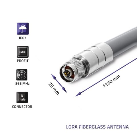 Qoltec Antena LoRa | 8 dBi | Zewnętrzna