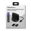 Qoltec Inteligentny czytnik chipowych kart ID SCR-0632 | USB 2.0 + Adapter USB-C