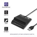 Qoltec Inteligentny czytnik chipowych kart ID SCR-0636 | USB 2.0 + Adapter USB-C